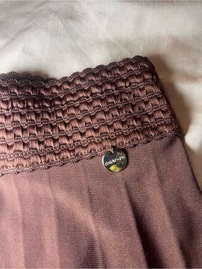 Smocked Waist Midi Skirt in Chocolate Brown
